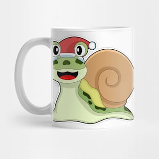 Snail Christmas Santa hat Mug